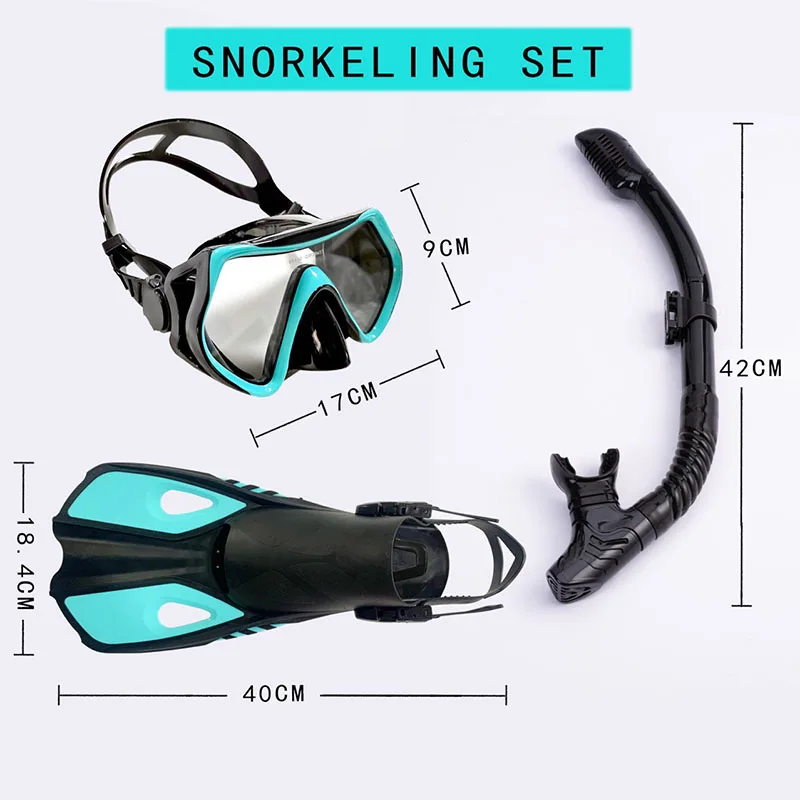 Oulylan HD Anti Fog Scuba Mask Underwater Snorkeling Scuba Diving Mask Equipment Diving Glasses Snorkel Flippers Professional