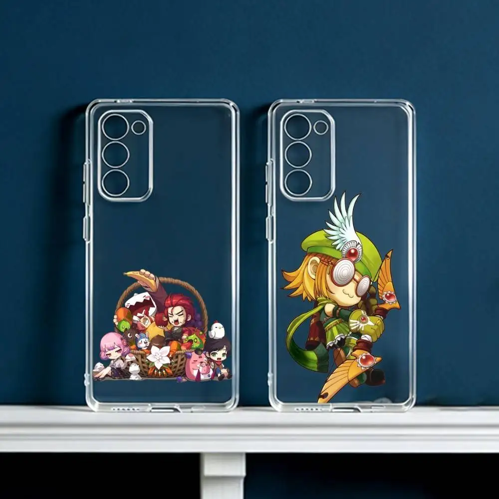 

Game M-Maple S-Story-MS Phone Case For Samsung Galaxy S24 S25 S23 S22 S21 Plus S24 S25 Transparent Cover Case
