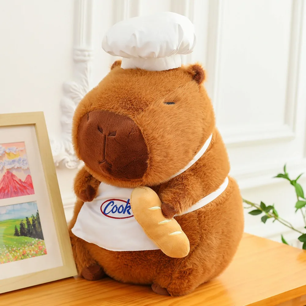 Cook Capybara Plush Doll Baking Simulation Capybara Plush Toy Soft Fluffy Capibara Fluffty Doll Christmas Toy