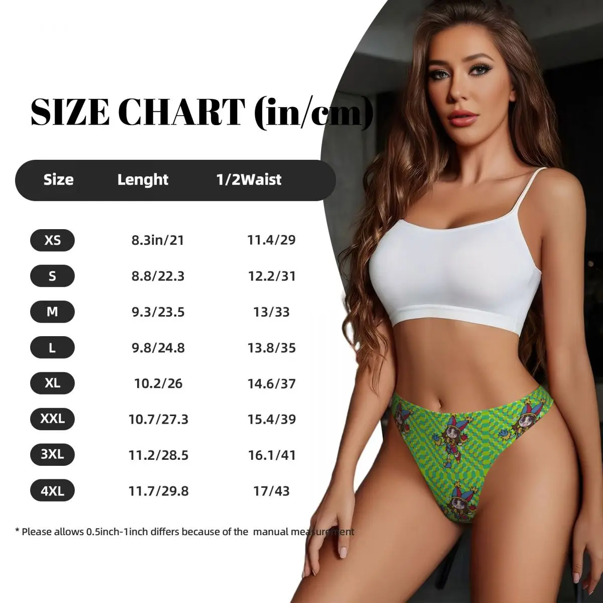 Custom Women's Pomni Wallpaper Cartoon G-string Panties Female Breathable The Amazing Digital Circus Thongs Underwear