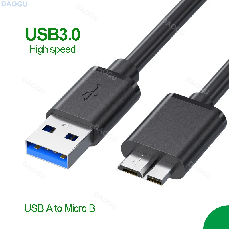 USB 3.0 Type A to Micro B Cable Connector Fast Charging Data Cord USB A to Micro B  Cable Short Adapter for External Hard Drive