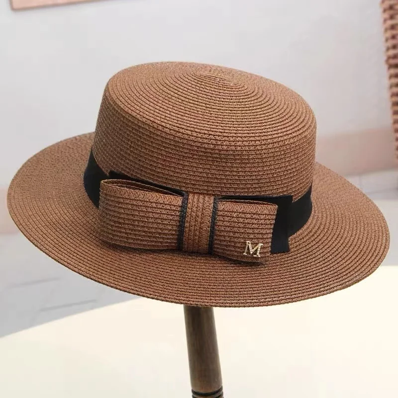 Summer hats for women fashion Beach Hat Flat brim side Female Casual Panama Hat Lady Classic gorros visor Straw hat Women Fedora