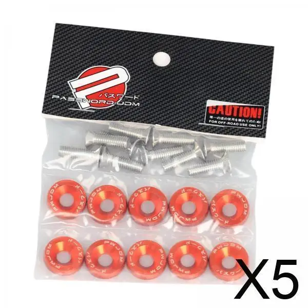 

Stainless Steel Fender Washer M6 Bolt Fasteners Kit Car Modification Hardware for Engine Bay Decoration Mechanical Cars