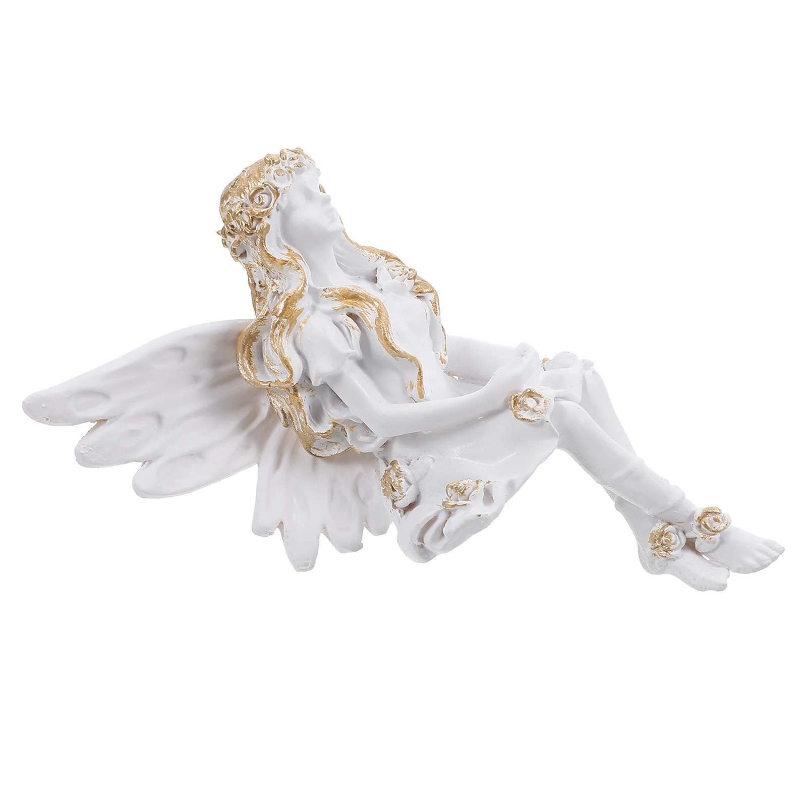 

1pcs Resin Statue Ornaments Angel Figurines Fairy Craft Home Garden Decor Sculpture Wedding Landscaping Flower Model Desktop