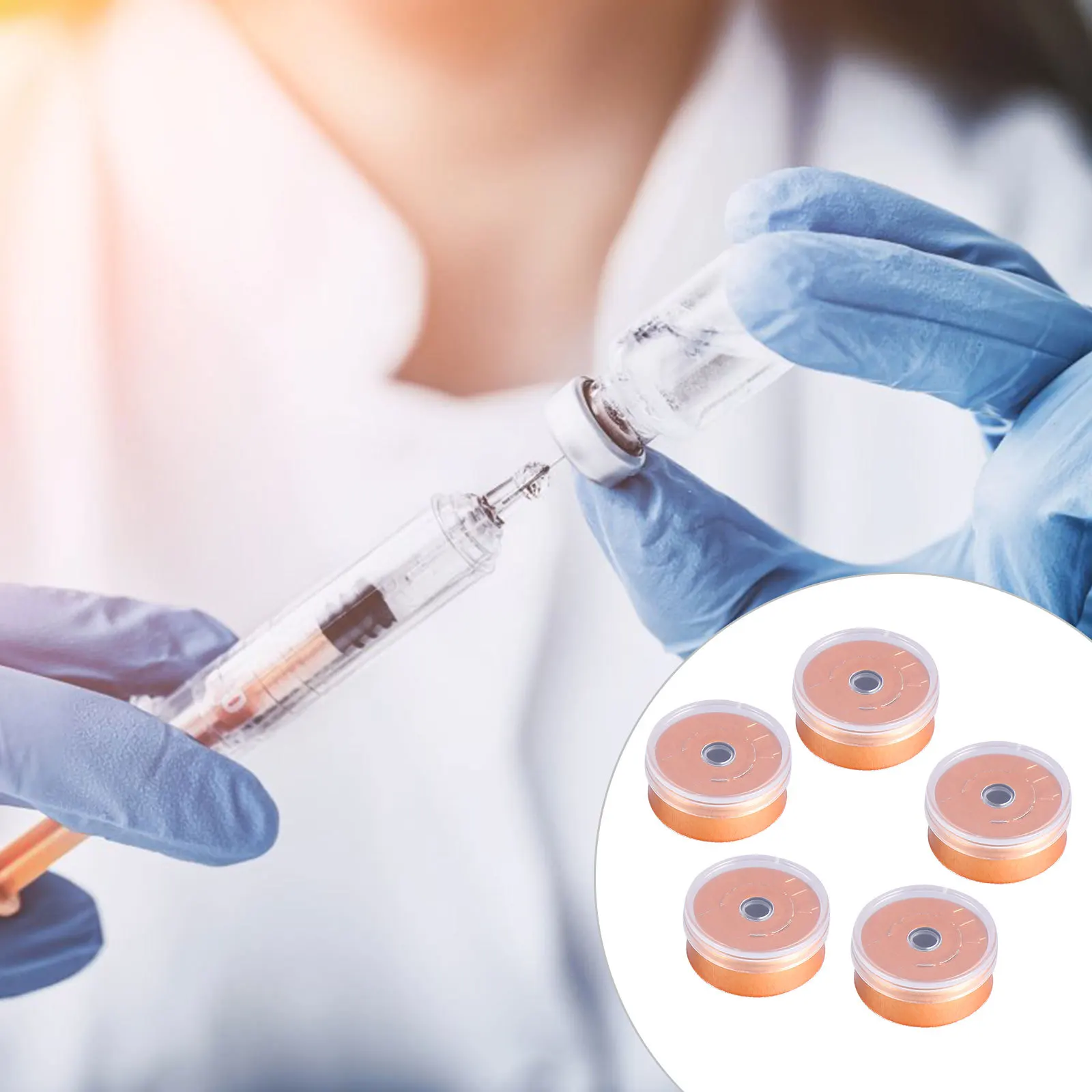 

200Pcs Glass Vial Aluminum Caps Environmentally Friendly Stable Liquid Storage Pharmaceutical Caps Vial Port Glass Bottles