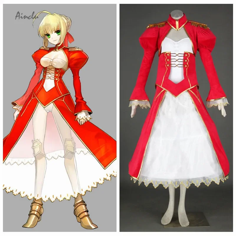 Ainclu Free Shipping Fate/Stay Night Anime Extra Saber Nero Halloween Cosplay Adult Kid Costume Tailor-made/Customize for adults