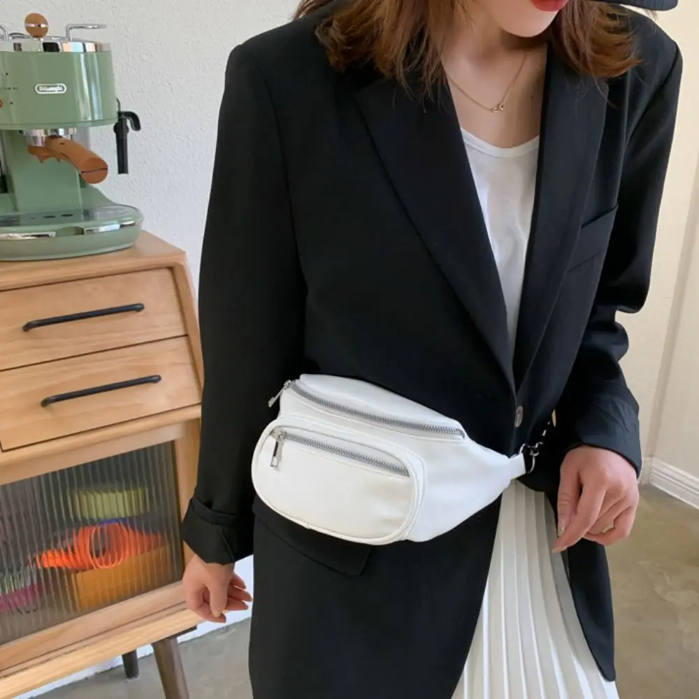 

Сумки-бананки из искусственной кожи, женская нагрудная сумка в корейском стиле, большая вместительная однотонная сумка через плечо, поясная сумка
