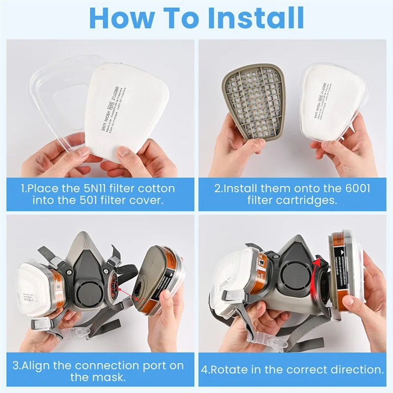 

A34R 60PC 5N11 Респираторный фильтр Хлопок для респираторов серий 6200, 6502, 6800, 7502 против твердых частиц, пыли, краски, шлифовки