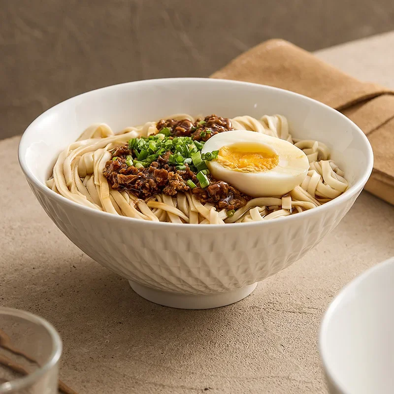 Ceramic Instant Noodle Bowl Soup Bowl Household Rice  Premium Hotel Tableware Modern Simple Noodle Bowl Large