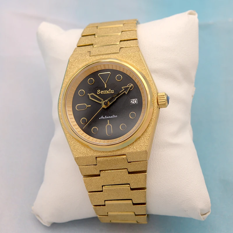 Super Player PRX Series Watch Gold Grit Nail Sand Effect With Sapphire Glass 50M Waterproof Automatic Mechanical Watch Gif