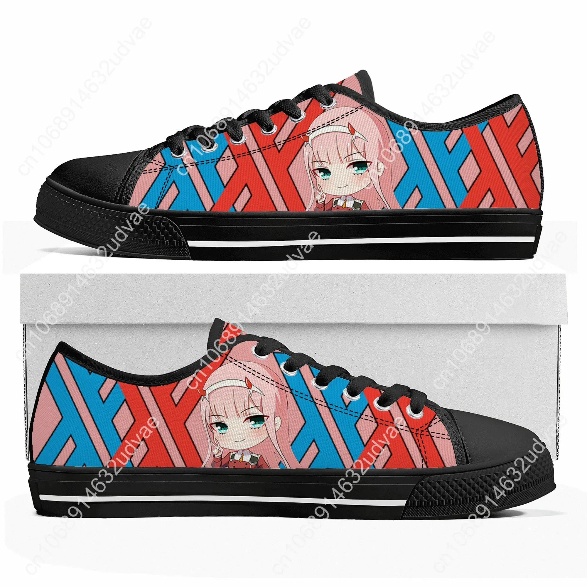 DARLING In The FRANXX Zero Two Low Top Sneakers Mens Womens Teenager High Quality Canvas Sneaker Couple Shoes Custom Shoe