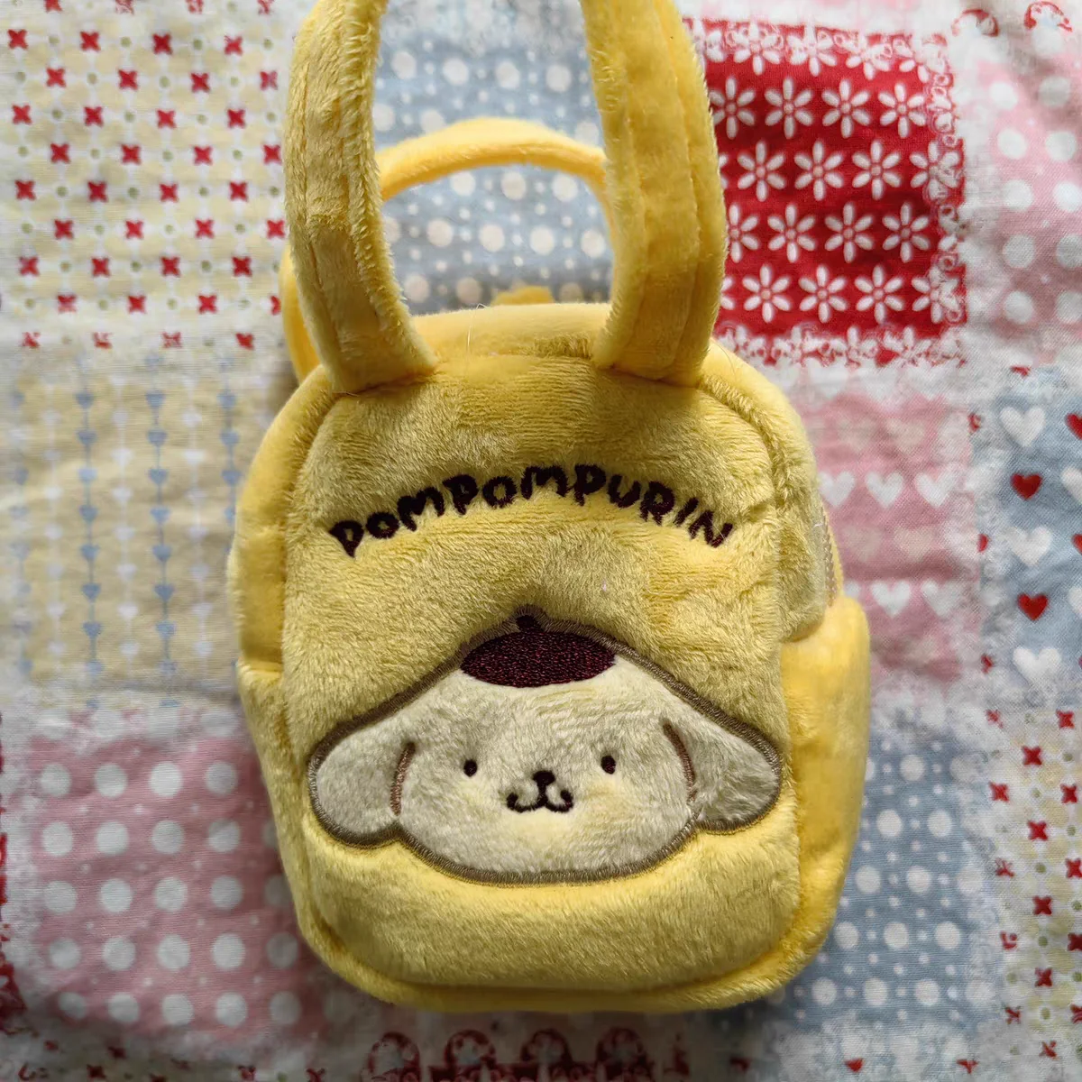 Hello Kitty Kuromi Melody Sanrio Embroidery Pattern Cute Plush Handbag Coin Purse Pendant Portable Storage Bag Birthday Gift view 5