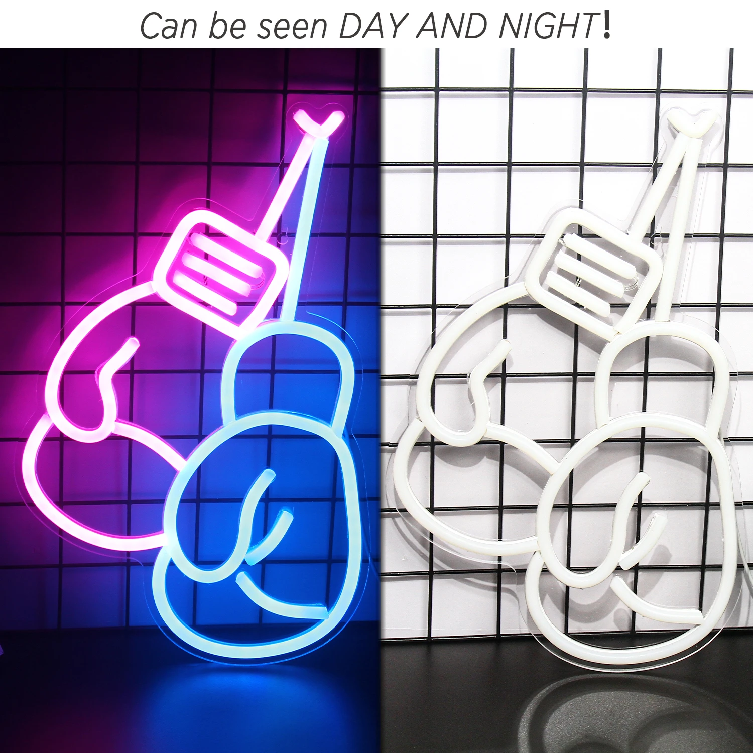 Imagem -05 - Luvas de Boxe Neon Sign Led Room Wall Decor Usb Alimentado com Interruptor Acrílico Pendurado para Ginásio de Boxe Shop Sign Quarto Clube