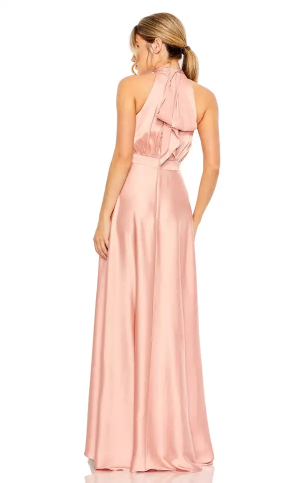 Aangepaste elegante charmeuse plooi sjerp a-lijn halter hi-lo jurken op maat gemaakte gelegenheidsjurken mode casual eenvoudig hoge kwaliteit