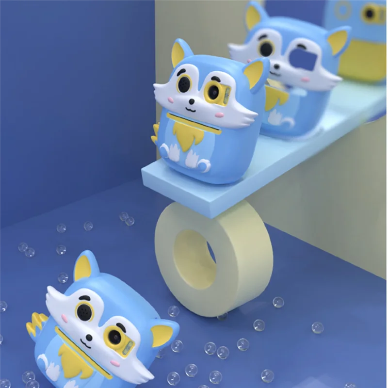 كاميرا أنيقة للأطفال طباعة فورية 1080P كاميرا رقمية لصور السيلفي بعدسة مزدوجة مع ورق طباعة وغطاء من السيليكون لهدايا عيد الميلاد