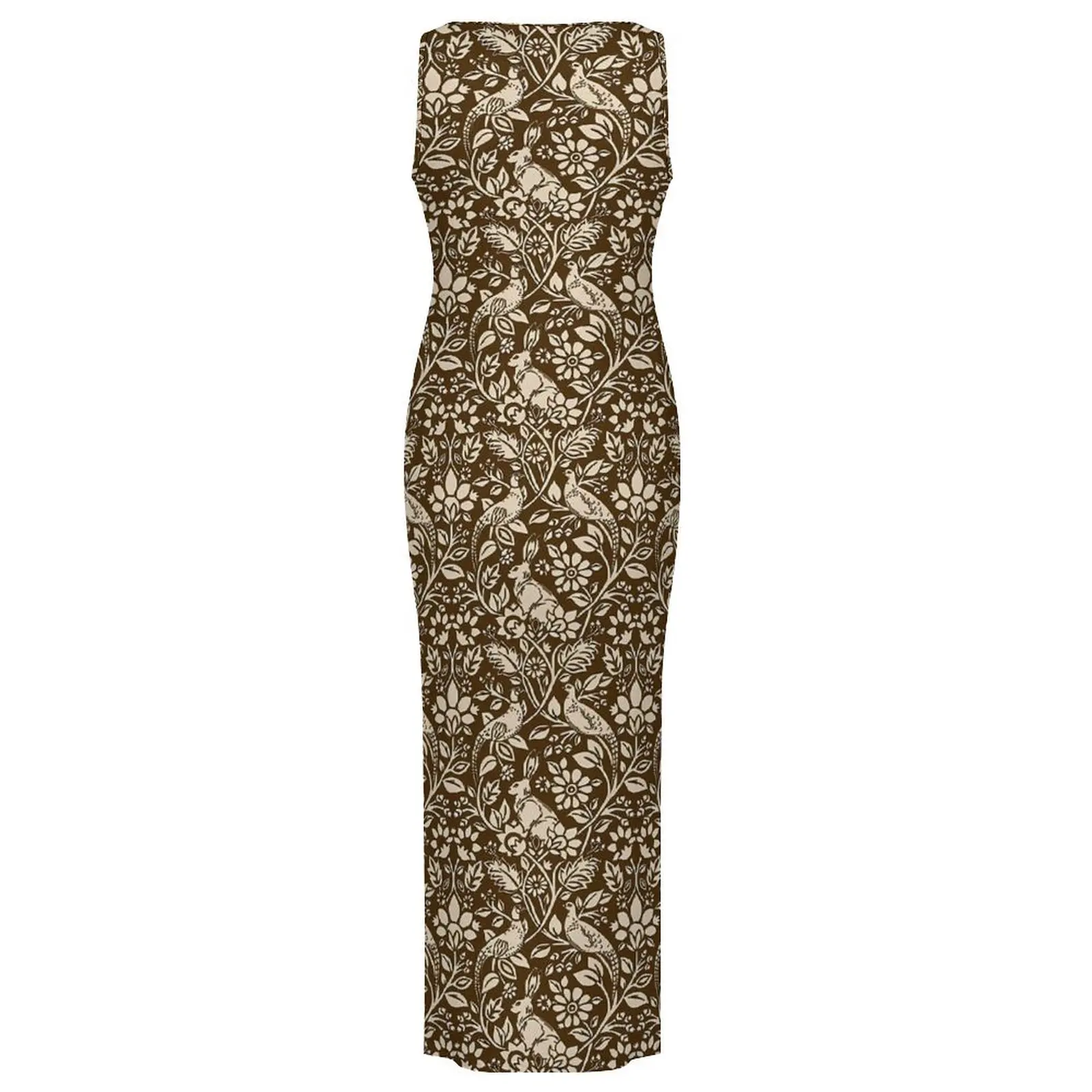 فستان نسائي ضيق أنيق على شكل أرنب فساتين ماكسي ربيع الدراج والأرنب بدون أكمام موضة الشارع فستان مخصص ذاتي الصنع مقاس كبير