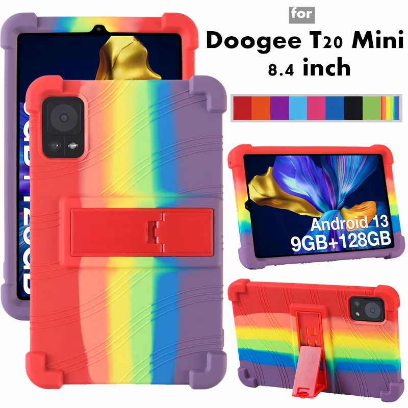 for Doogee T20 Mini 8.4 Inch Tablet Case Super Shockproof Soft Silicone Protective Case Stand Cover