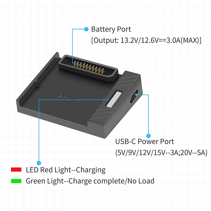 For DJI Mavic AIR 2/2S Drone Battery USB Charger Charging Base Mobile Power Converter Outdoor Emergency Fast Charging Accessory