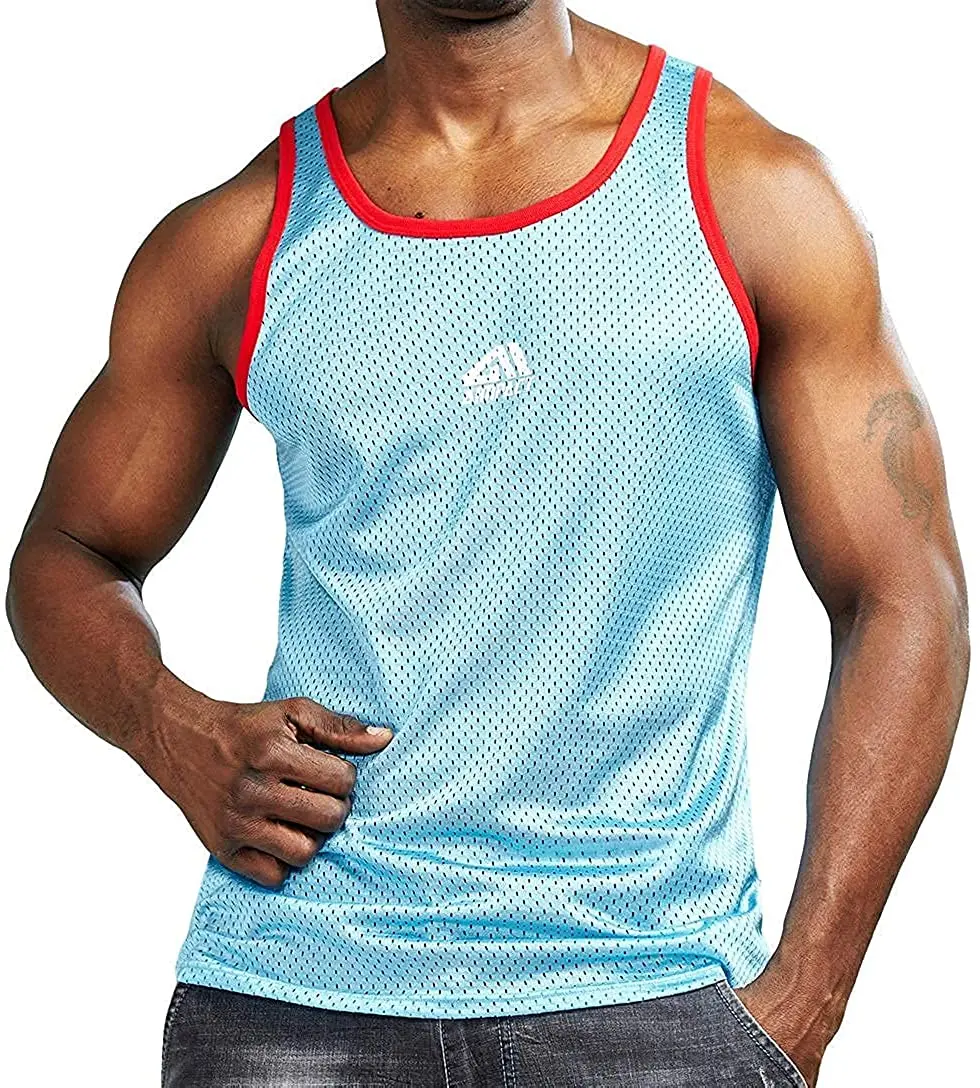 AIMPACT Men Athletic Workout Tank Top Mesh Dry Fit Casual Sleeveless Shirts