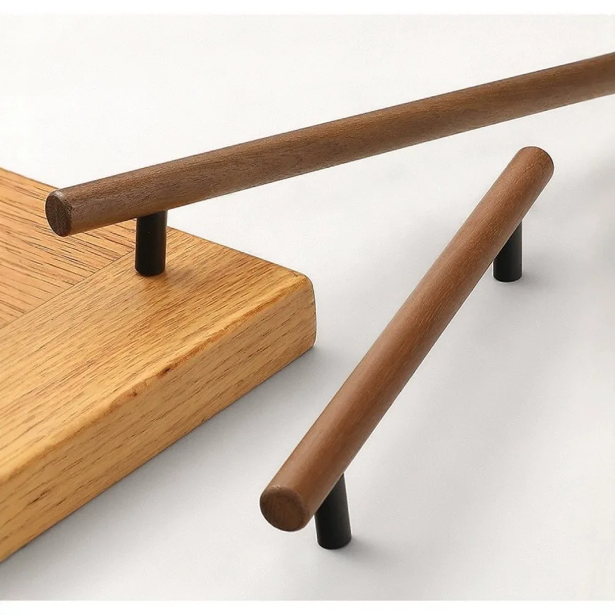 New Chinese Furniture Cabinet Pulls Handle Retro Cabinet Door Walnut Wardrobe Cabinet Drawer Solid Wood Hardware Handle