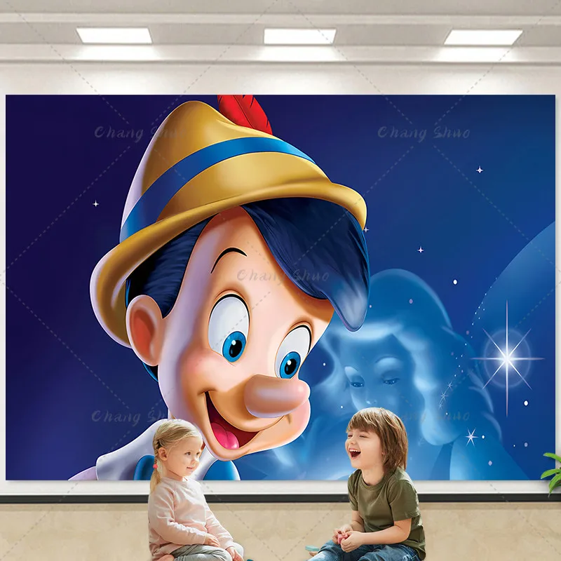 Disney Pinocchio Boys Birthday Backdrop Cute Grandpa Carpenter Party Decoration Photography Background Baby Shower Booth Prop