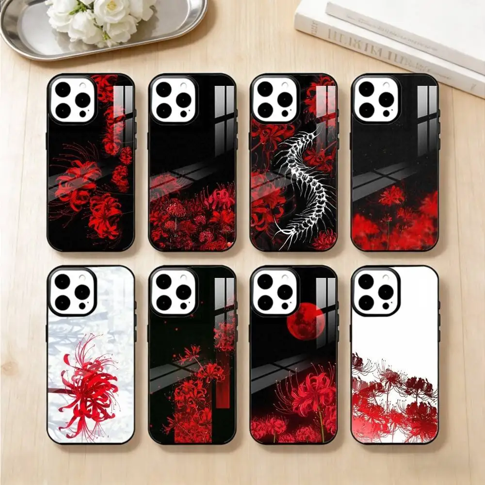 

okyo Ghoul Red Spider Lily Phone Case For iPhone 14,16,15,13,17,12,Plus,Pro,Max Magnetic For Magsafe Frosted Cover