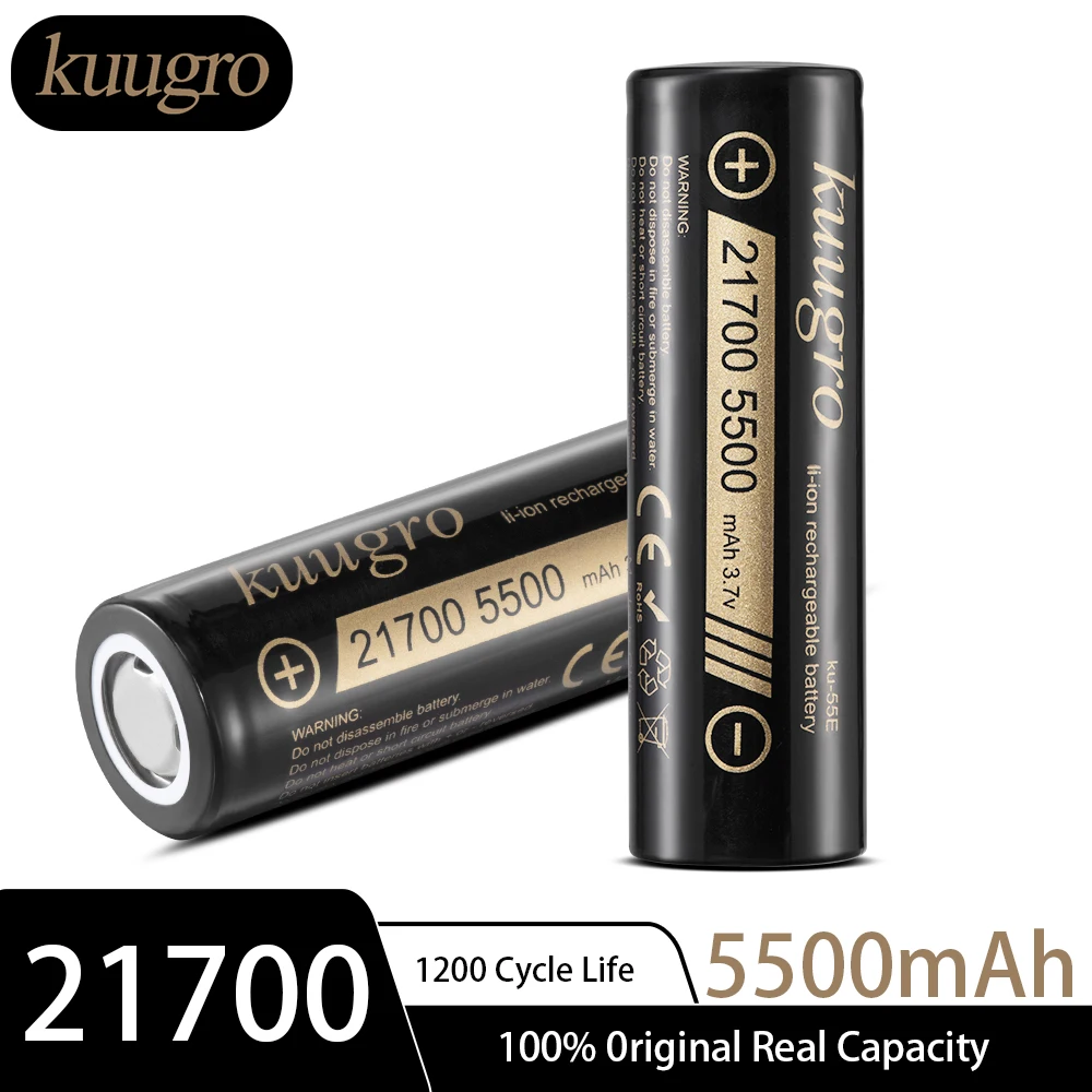 21700 5500mAh High Power Rechargeable Battery 3.7V 16A Discharge for High-Power Appliances Pack of 1-20