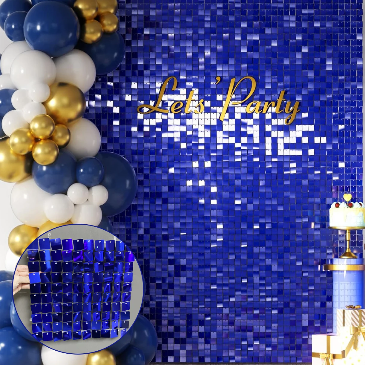 30x30cm Glitzer-Wandpaneele Gold Rosa Lila Blau Pailletten-Glitzerwand-Panel Foto-Hintergründe Geburtstag Hochzeit Kulisse – Detail 38