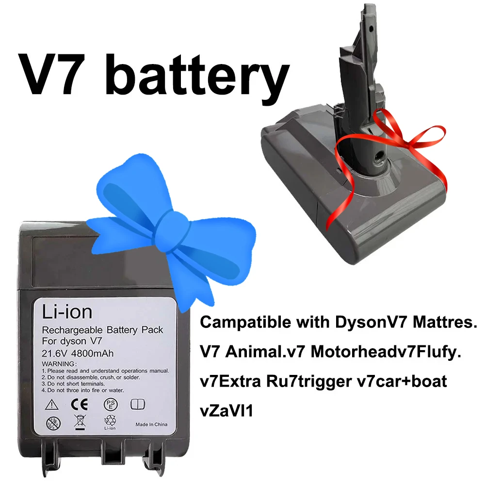 

21.6V Battery 9800mAh Li-lon For Dyson V7 Battery For Dyson V7 Rechargeable Battery Animal Pro Vacuum Cleaner Replacement