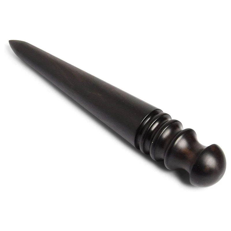 Wooden Leather Burnisher Tool - Tapered Edge Slicker Features 4 Grooves for Burnishing of Various Leather Thicknesses