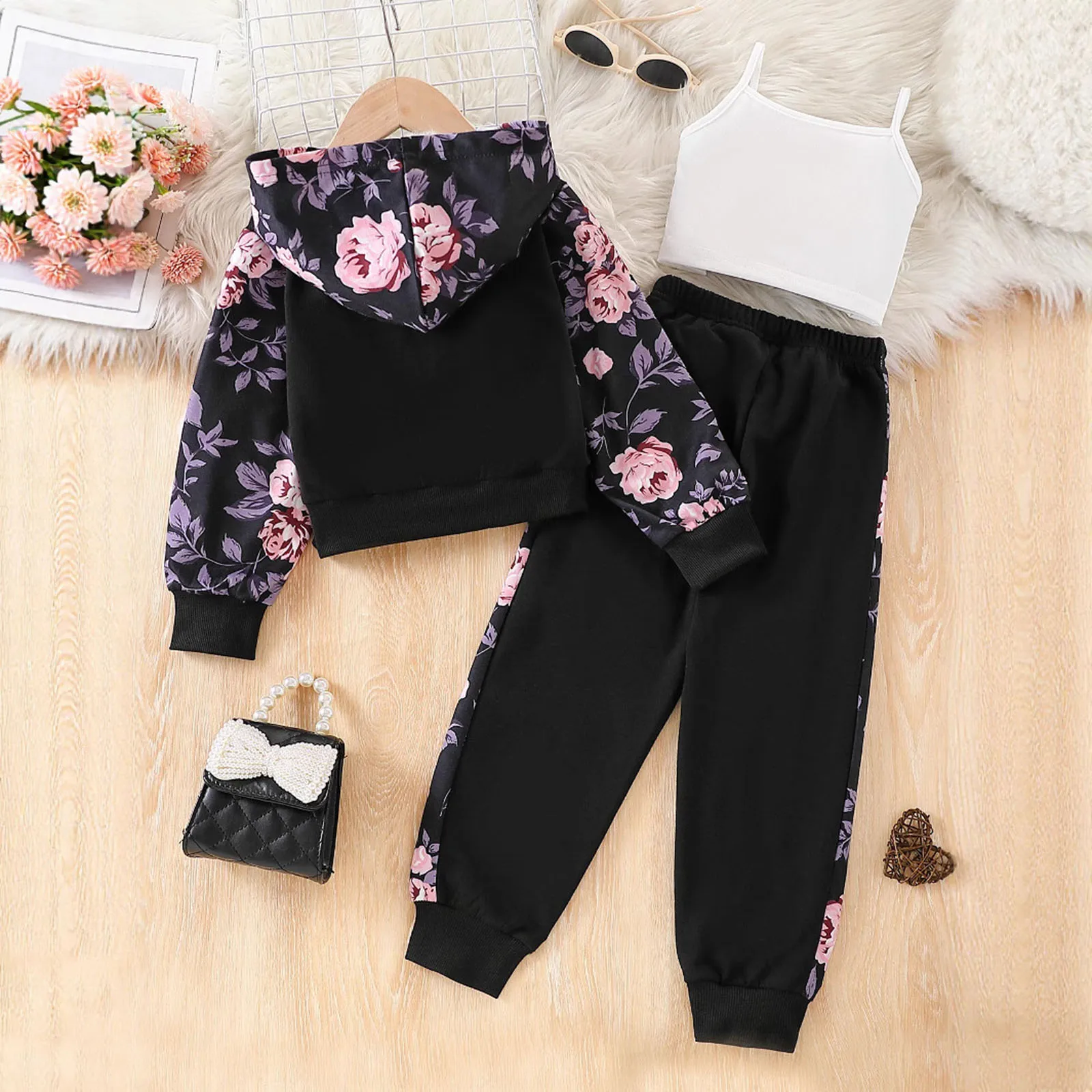 

Long Sleeve Pajamas Girls Girls Fashionable And Comfortable Set Long Sleeved Printing Coat Vest Pants Baby Girl Preemie Clothes