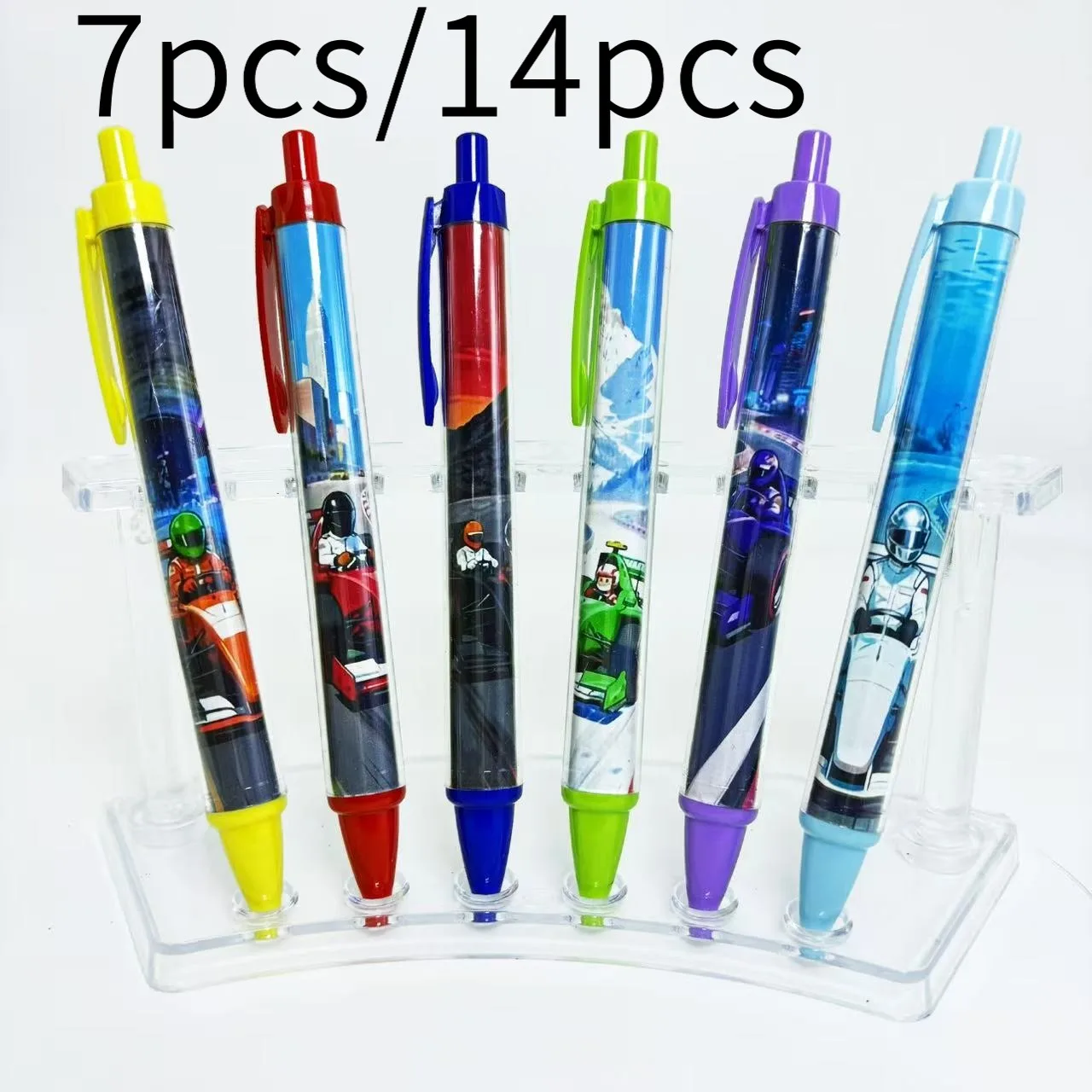 

7 шт./14 шт. креативные шариковые ручки с гоночным автомобилем для студентов, шариковые ручки, подходящие для офисного использования и подарков для друга