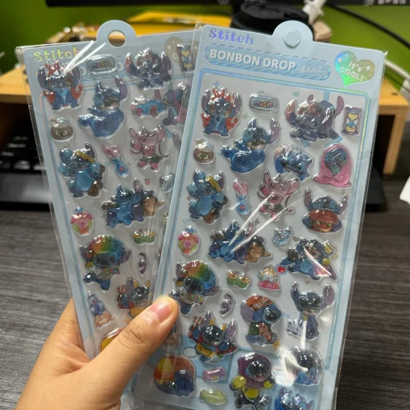 Disney Cartoon Stitch 3D Driedimensionale Jelly Zelfklevende Transparante Sticker Studenten Water Cup Rugzak Decoratieve Sticker