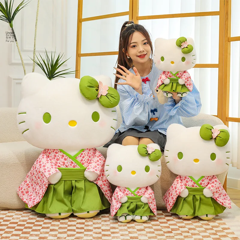 

Sanrio, новинка 2021, Hello Kitty, стоячее кимоно с вишневым цветом, кукла, плюшевая игрушка, подушка, украшение на Хэллоуин, подарок