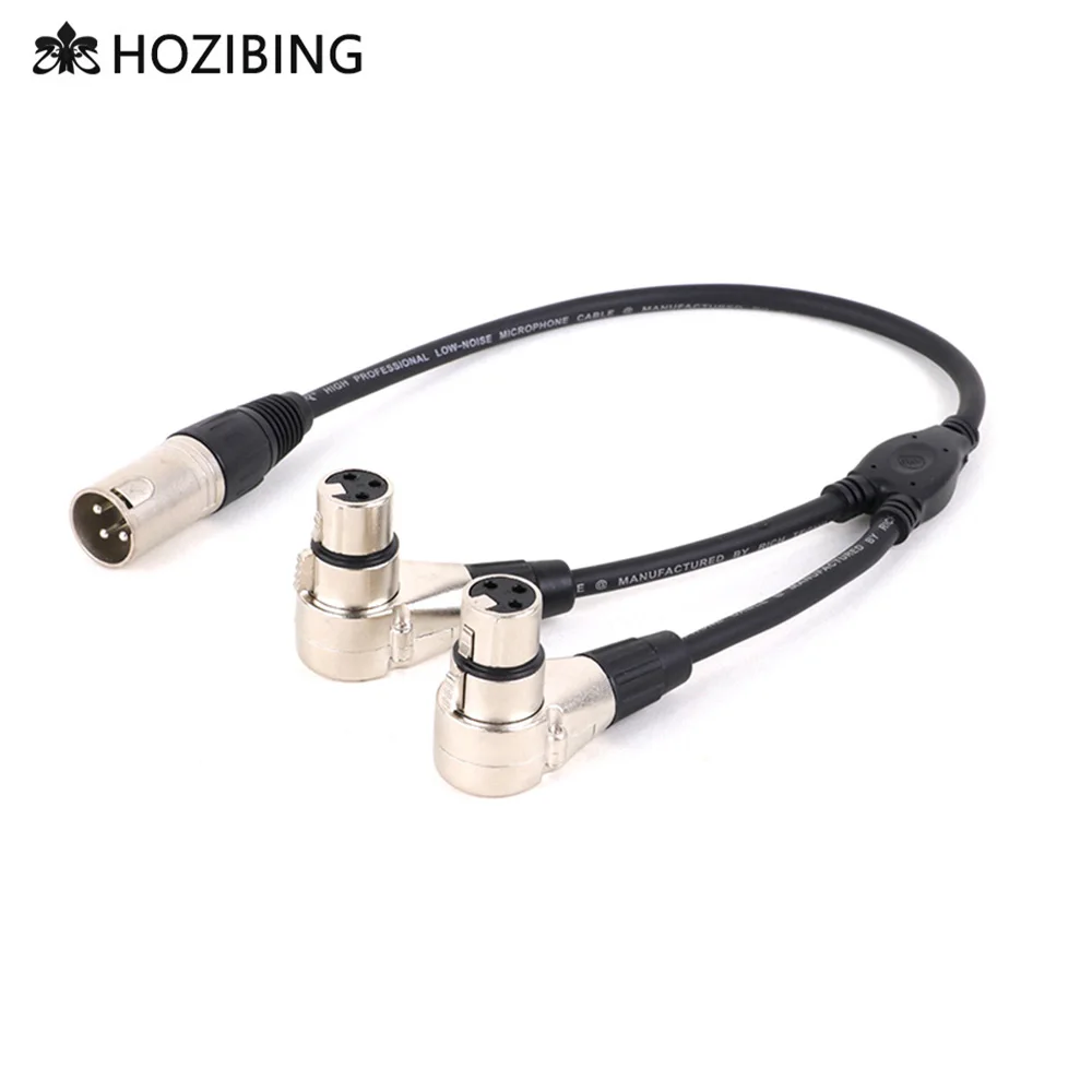 

Straight 3Pin XLR Male/Female to Dual Right Angle Female/Male XLR Splitter Cable MIC Extension Cord for Speaker Audio Interface