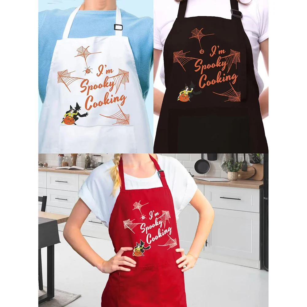 

Halloween Cooking Apron Bone Appetite Apron with Pockets Spooky Season Halloween Party Chef Gift Love Cooking Kitchen Supplies