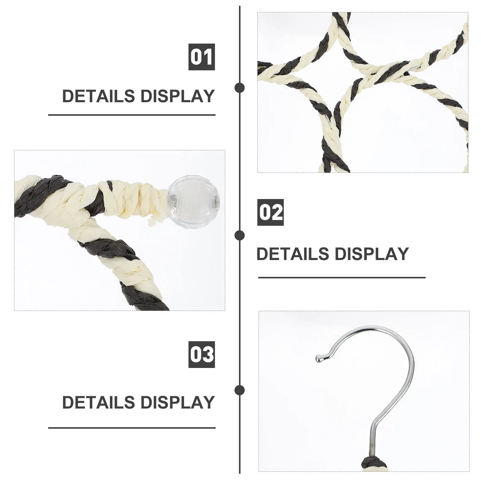 

1pc Paper Vine For Scarves Clothes Holding Ring Ties Belts Storage Heavy Duty Iron Holder Closet Organizer Shawl Display Rack