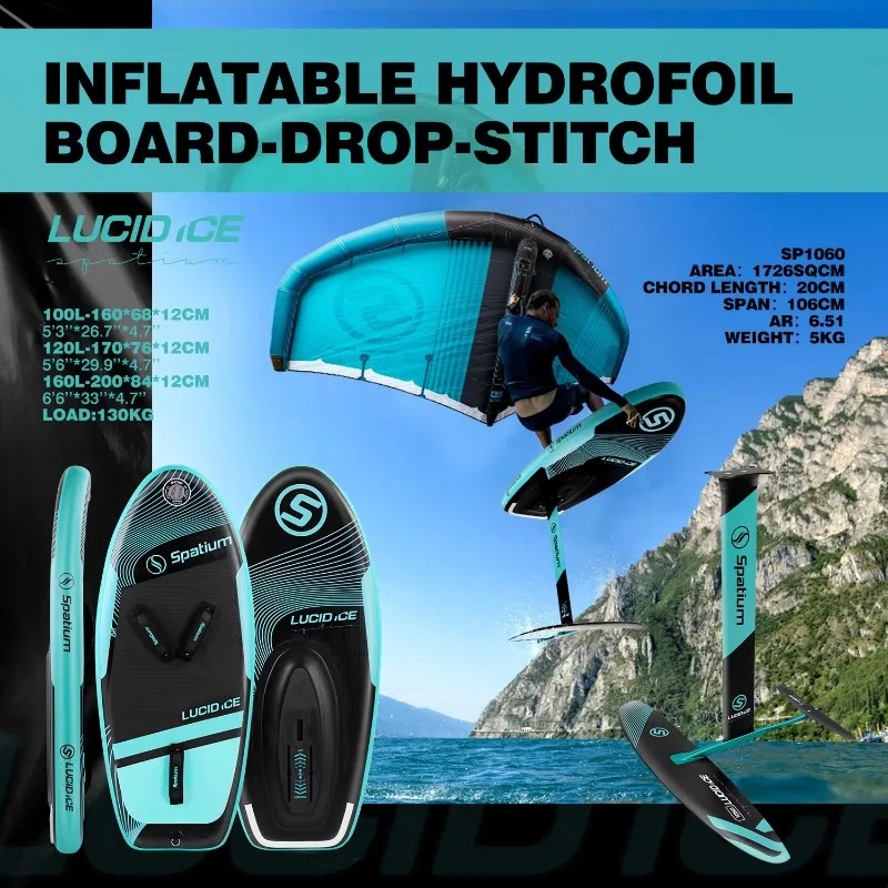 Spatium US Local Warehouse Aluminum Carbon Hydrofoil Surfboard Inflatable Wing Surfboard Kit Hydrofoil Surfboard Kit Surfing