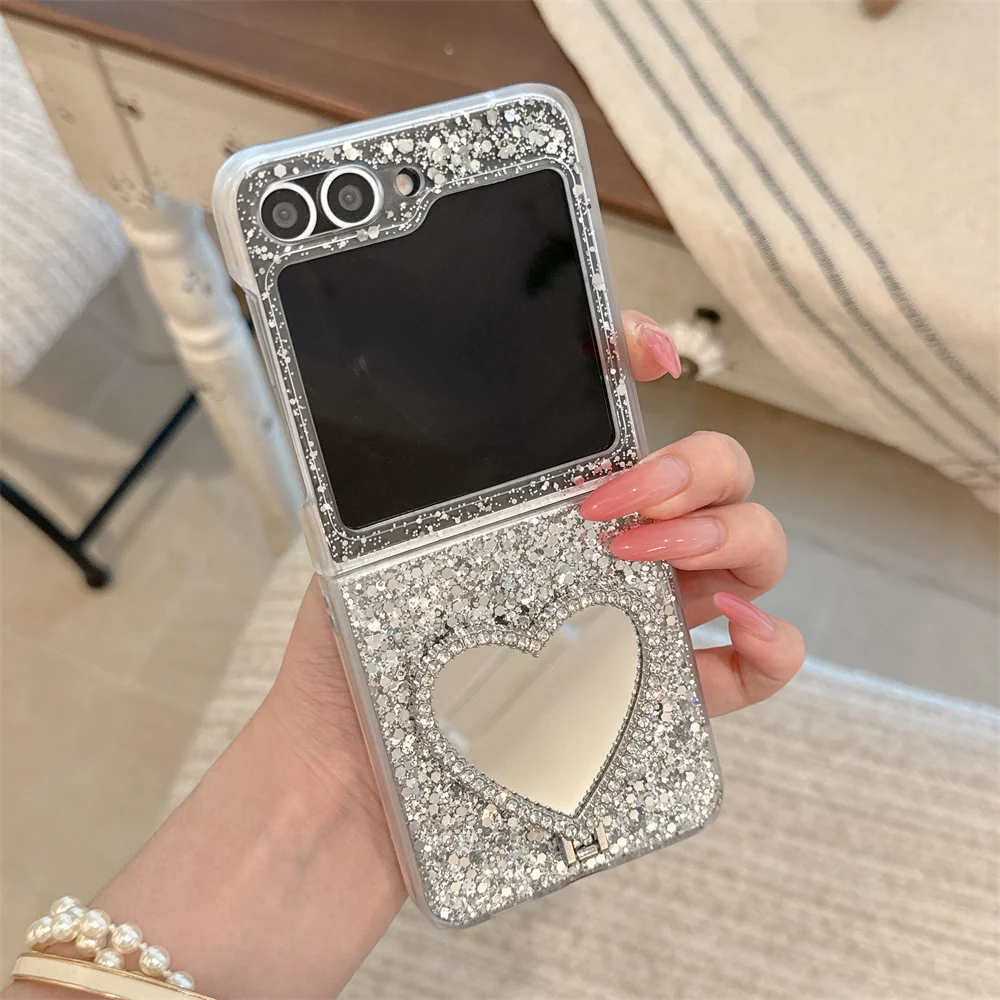Luxury Bling Lovely Mirror Stand Phone Case For Samsung Galaxy Z Flip 7 6 5 Flip 5 4 3 flip 6 7 FE Protective Cover With Chain - AliExpress 202192403 Luxury Bling Lovely Mirror Stand Phone Case For Samsung Galaxy Z Flip 7 6 5 Flip 5 4 3 flip 6 7 FE Protective Cover With Chain - AliExpress 202192403