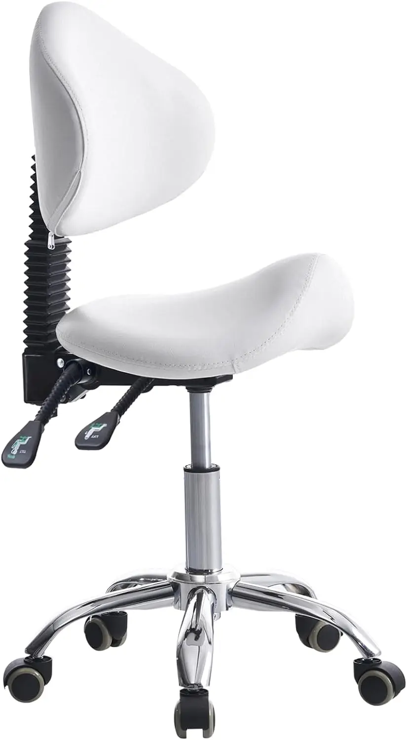 

Saddle Stool Chair Rolling with Back Esthetician Chair for Lash Tech Salon Dental Tattoo Artist Eyelash Esthetician Hairs