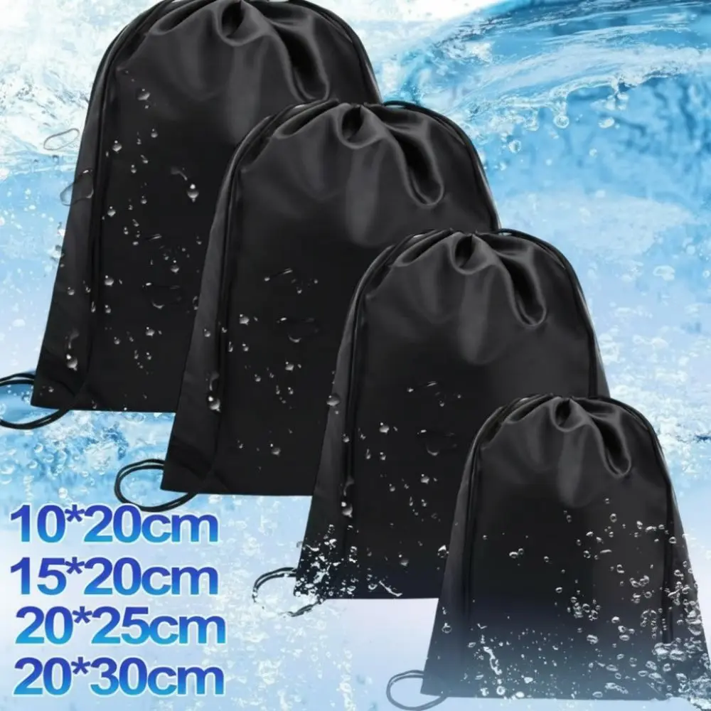 Drawst Closure Drawstring Storage Pouch Portable Waterproof Multi-Functional Storage Bag Black Dustproof Cosmetic Bags