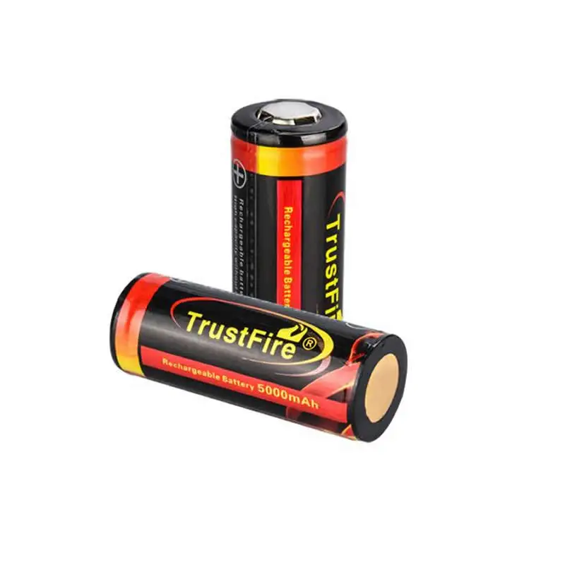 100% Original TrustFire 26650 3.7V 5000Mah Rechargeable Lithium Battery With PCB Protected Board for LED Flashlight