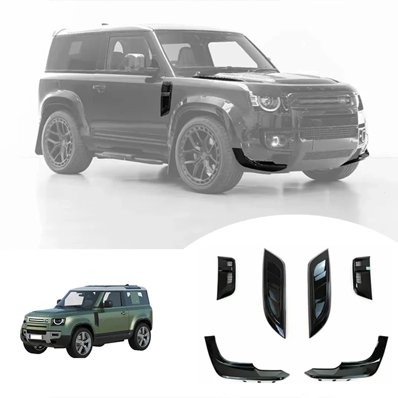 6PCS Car Front Bumper Lip Protector Corner Guard For Land Rover Defender 2022 2023 Accessories Front Bumper With Winch Bracket