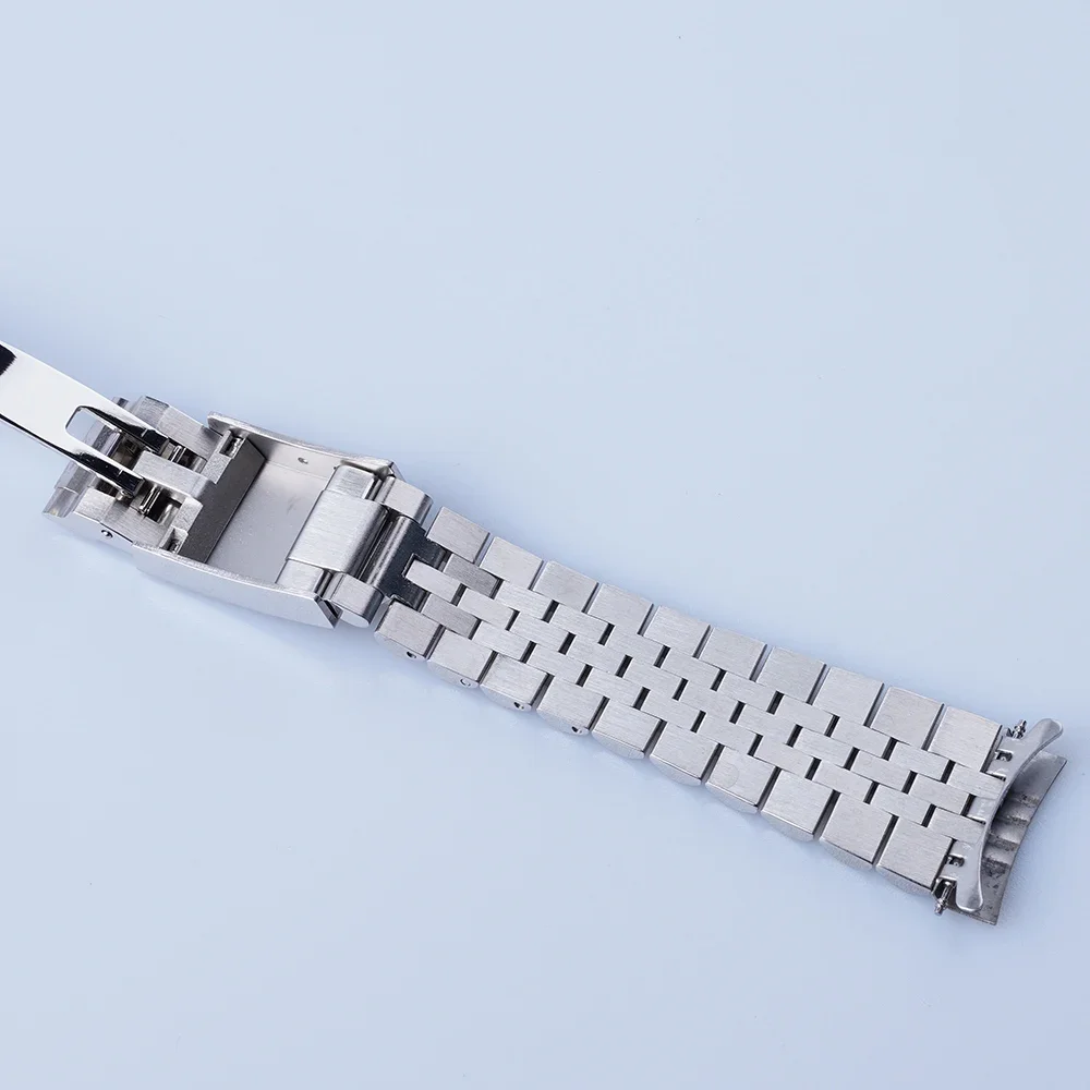 20 21mm Sliver Hollow Curved End Solid Screw Links Watch Band Jubilee strap For Seiko 5 For Seiko Panda SSC813- 819/ SSC911- 917