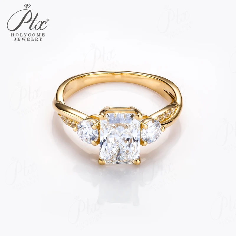 

Lab Grown Diamond Ring 1ct 2ct 3ct D Color Radiant 10k14k18k Gold Women Engagement Wedding Band Lightweight Comfortable