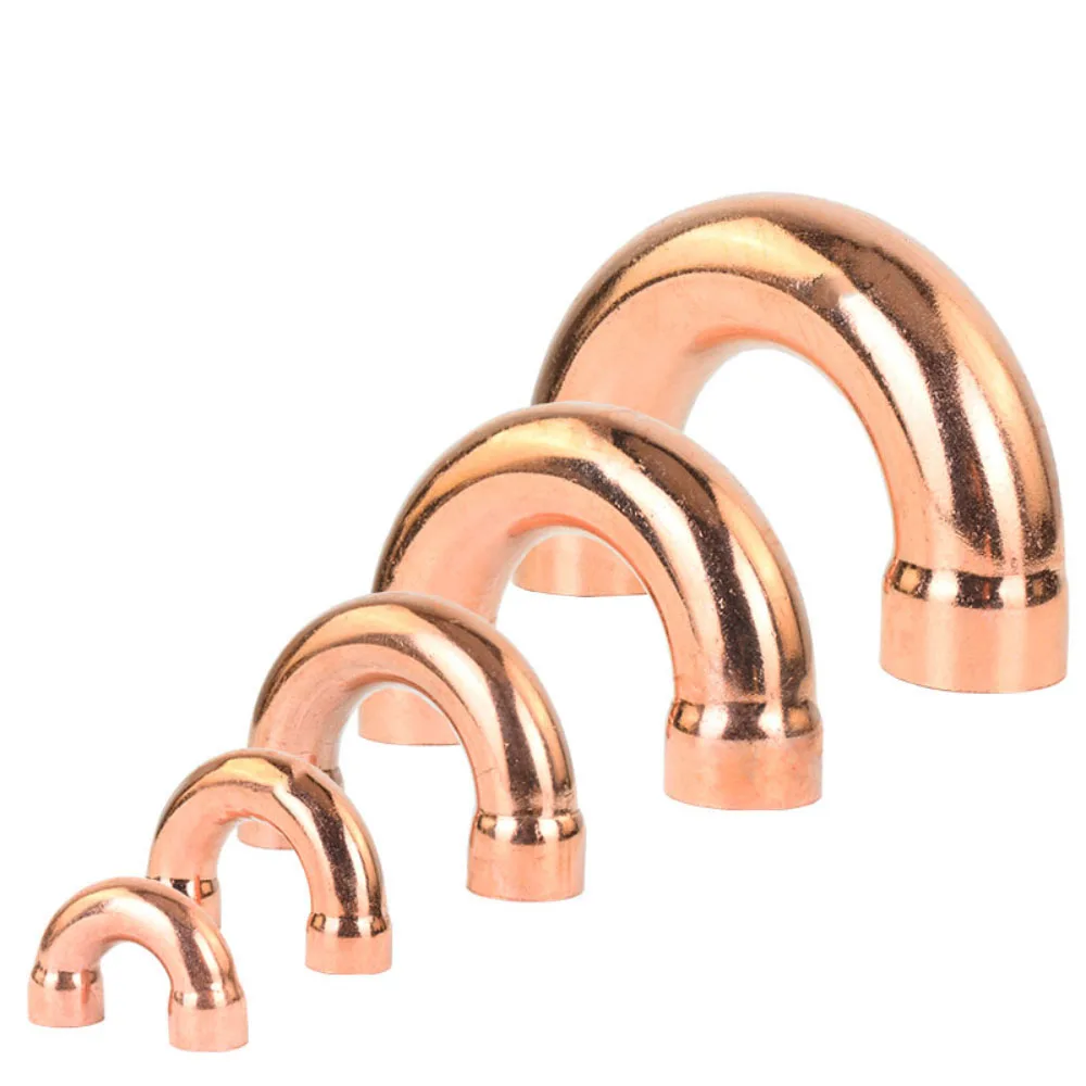 Copper 180 Degree U Bend Equal Dia Socket Weld Expanded Tube Fitting ID 10‑76mm Air Conditioner Cold Storage Pipe Fitting