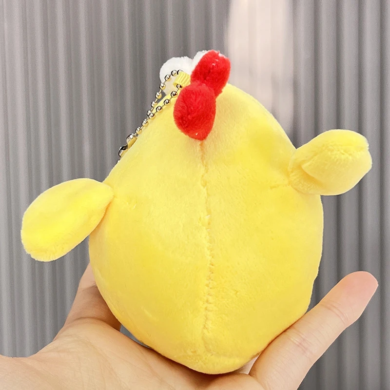 Cute Squatting Chicken Plush Doll Keychain Cheer Duck Bag Pendant Crane Machine Doll