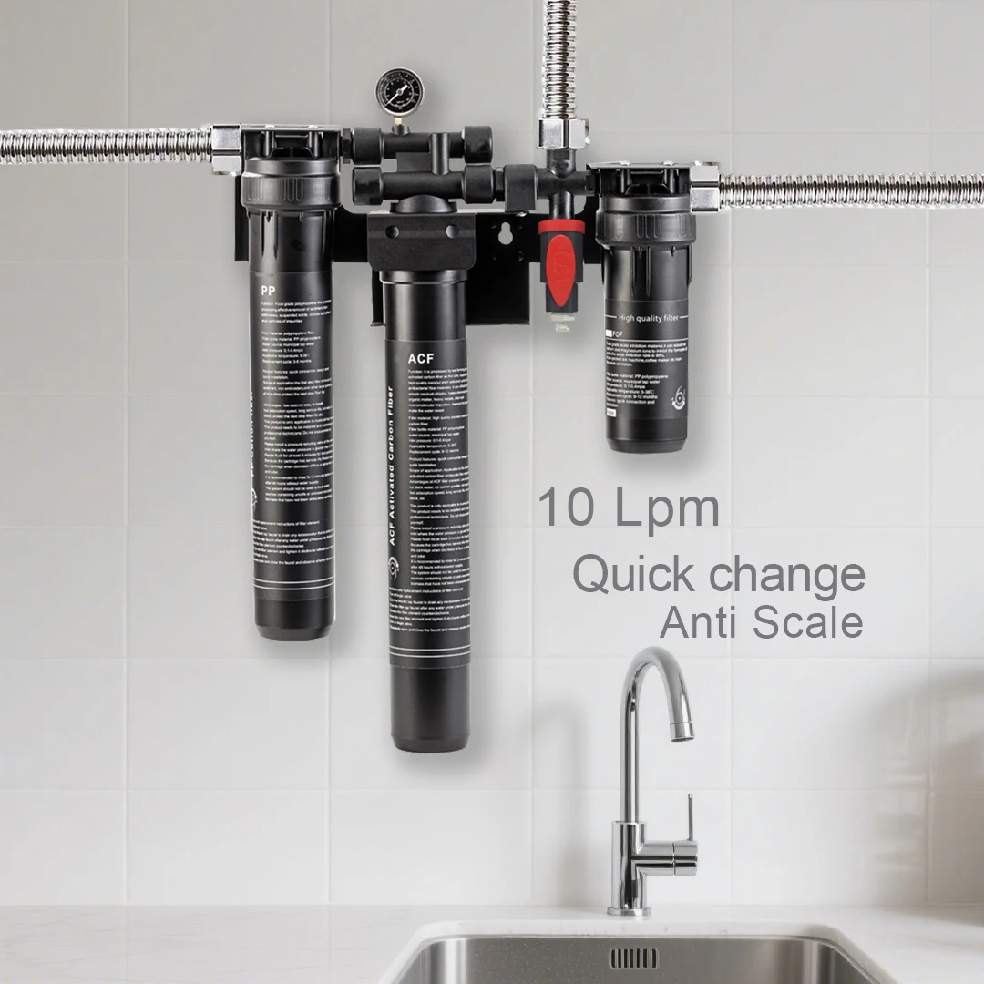 10Lpm Coffee Machine Ice Maker Scale Inhibition Anti Limescale Quick Change Cartridge Water Filter for Fountain Cafe Beverage