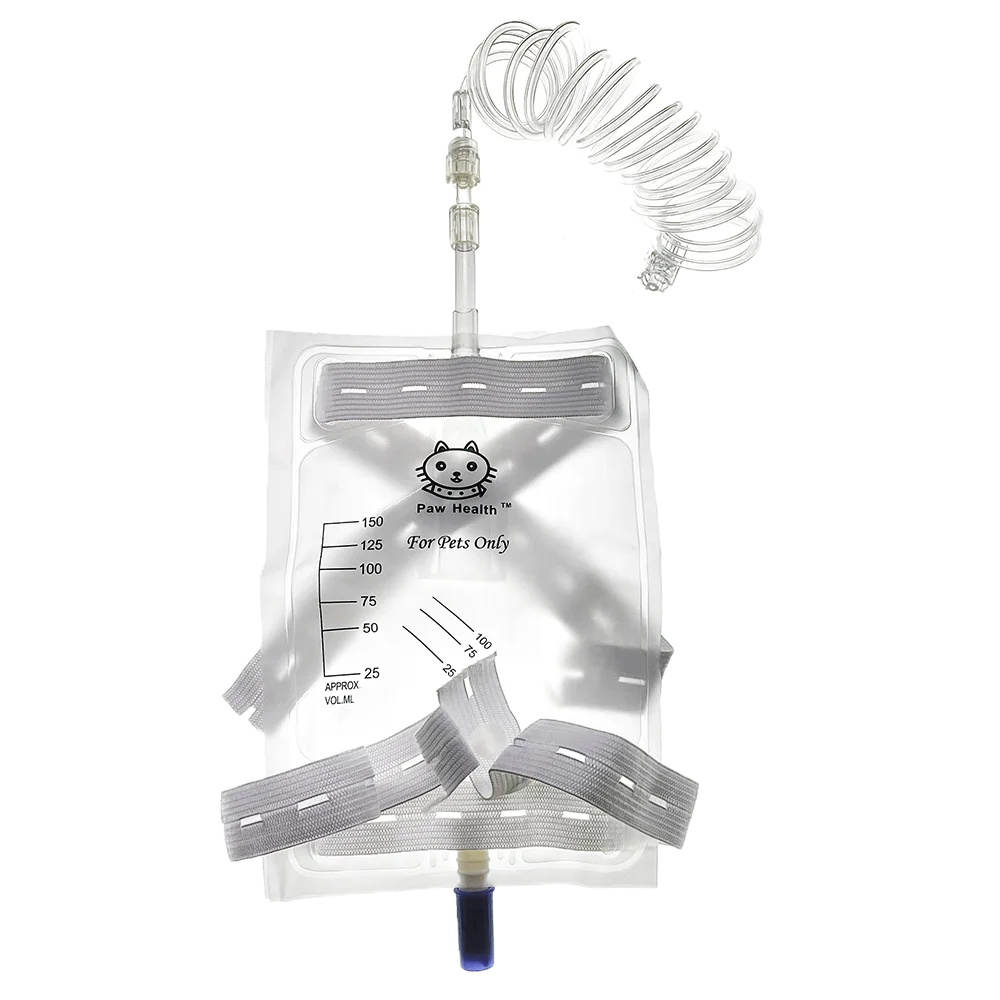 Pet Animal Urine Drainage Bag 150ml 300ml 500ml With Spiral Extension Tube And Hanging Strap Catheterization Indwelling Lure