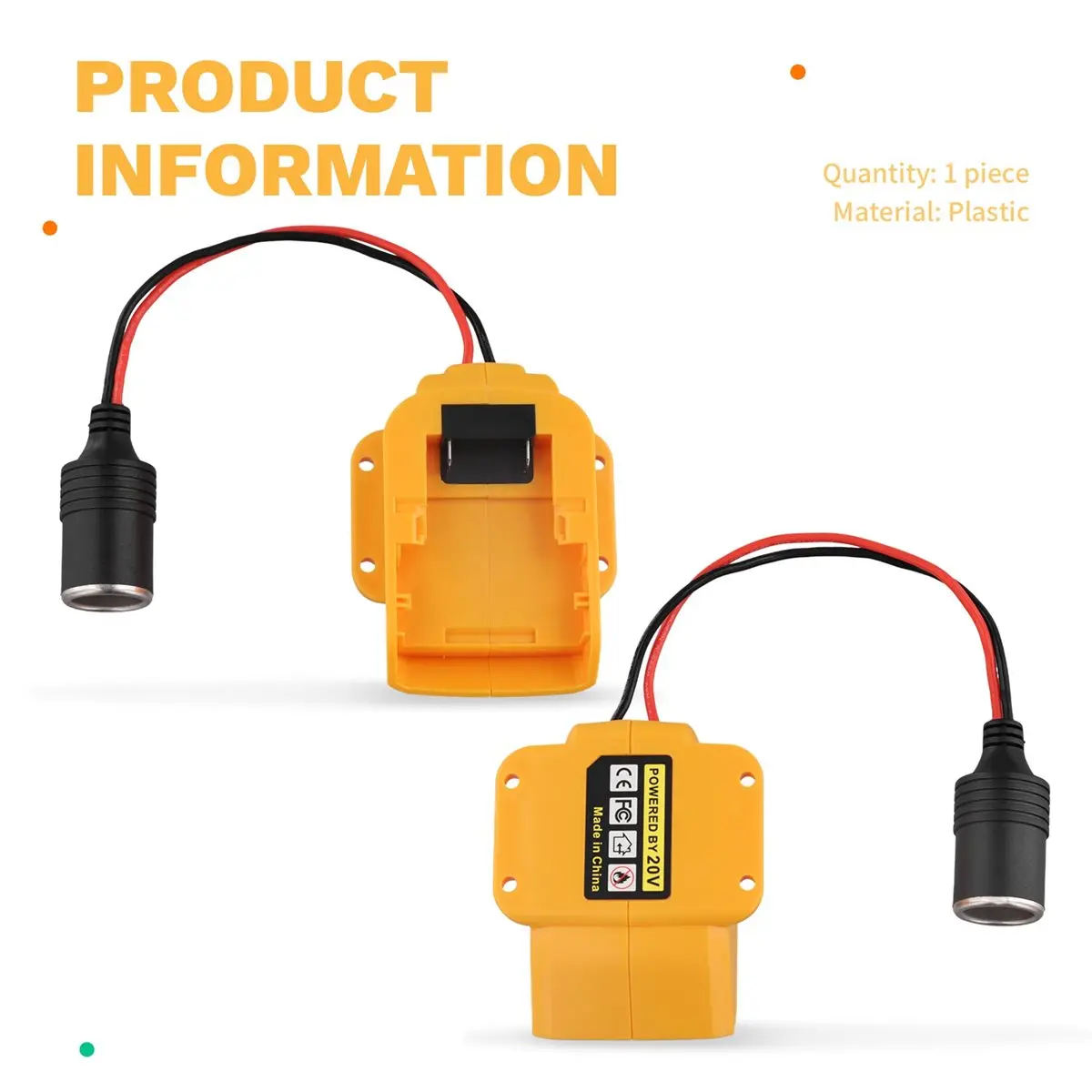 

Stable- 18V to 12V Step Down Power Converter for Dewalt 18V Battery Lighter Interface Adapter for RC Car DIY